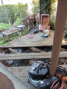 So out came the rotten boards.