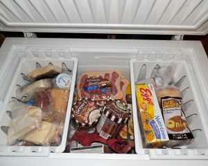 Our new freezer has two baskets.