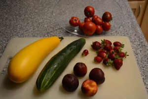 One of my harvests from several weeks ago. This is the ONLY summer squash we have gotten so far from three plants.