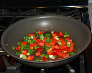 Saute the vegetables.