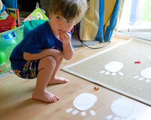 He called the jelly beans "hop-hop poo-poo," and ate them.