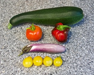 I FINALLY got a harvest of some summer vegetables. This was it.